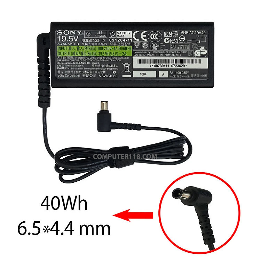 آداپتور لپ تاپ سونی 19.5V 2A