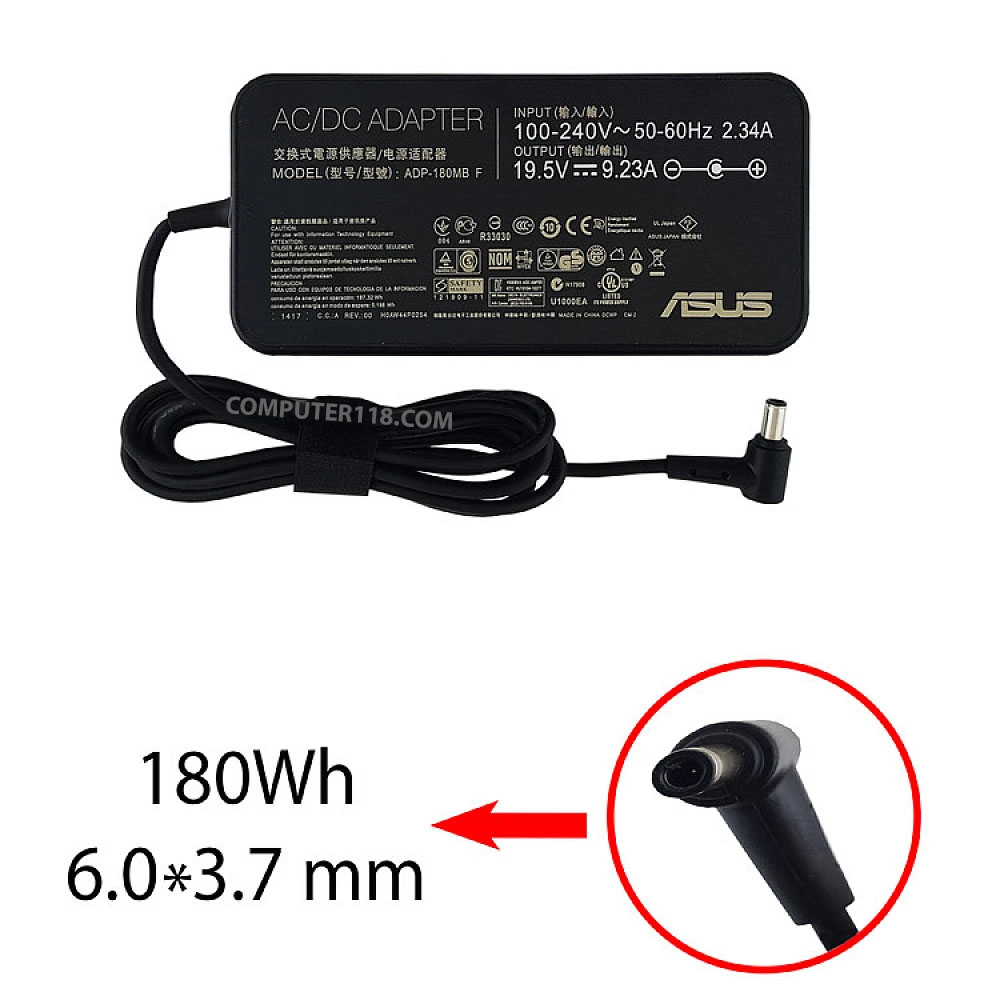 آداپتور لپ تاپ ایسوس 19.5V 9.23A Slim سوزن دار