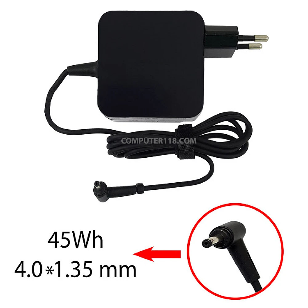 آداپتور لپ تاپ ایسوس 19V 2.37A مربعی زنبوکی سرفیش بزرگ-اورجینال 41.35mm 1