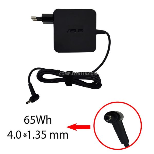 آداپتور لپ تاپ ایسوس 19V 3.42A مربعی زنبوکی سرفیش بزرگ 41.35mm 1