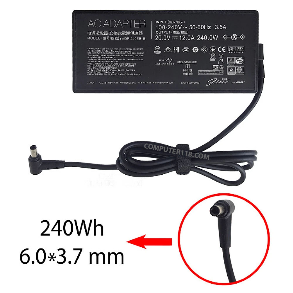 آداپتور لپ تاپ ایسوس 20V 12A سوزن دار-کابل PC 1