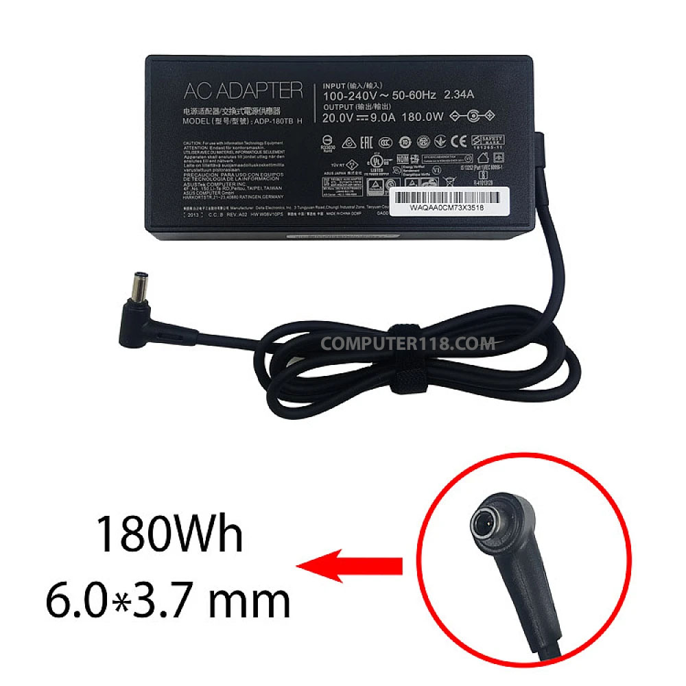 آداپتور لپ تاپ ایسوس 20V 9A سوزن دار 63.7mm 1