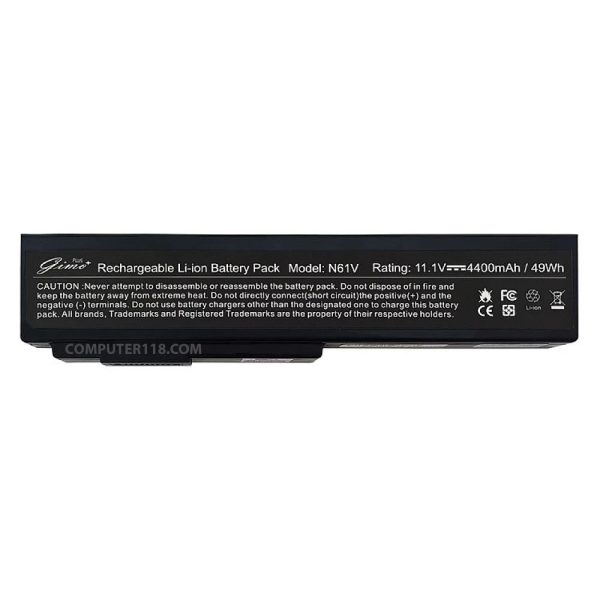 باتری لپ تاپ ایسوس Battery Asus A32-N61-6Cell مشکی-49 وات ساعت