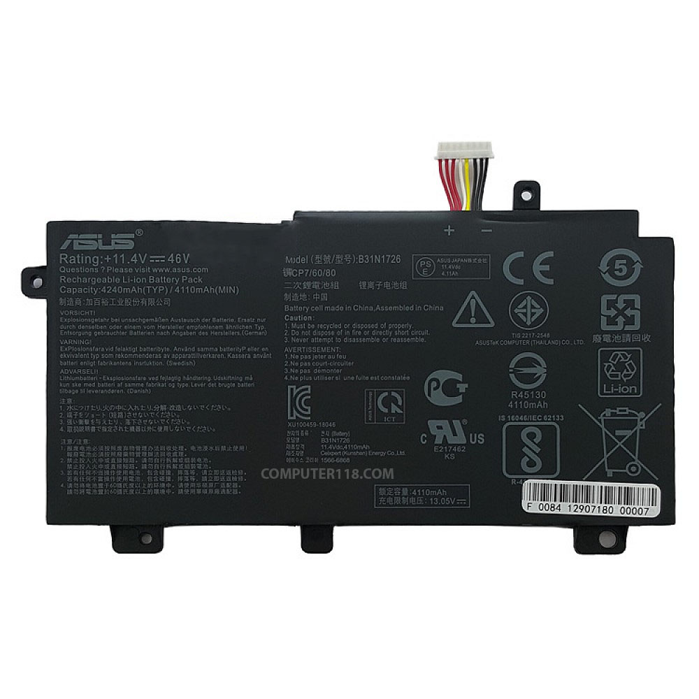باتری لپ تاپ ایسوس FX504_B31N1726 Type A داخلی-اورجینال