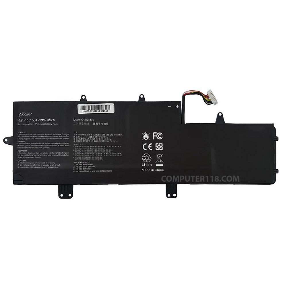 باتری لپ تاپ ایسوس ZenBook Pro 14 UX480_C41N1804 مشکی-داخلی-70 وات ساعت