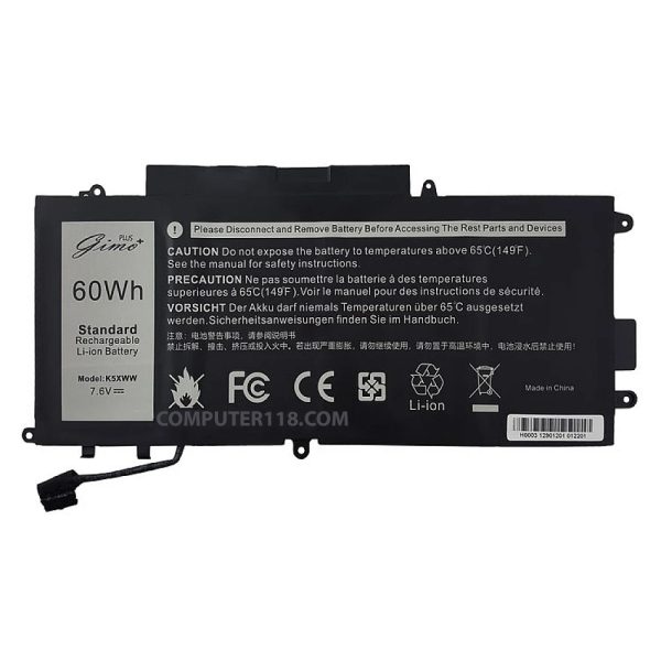 باتری لپ تاپ دل Latitude 5289-7389-7390_K5XWW مشکی داخلی-60 وات ساعت