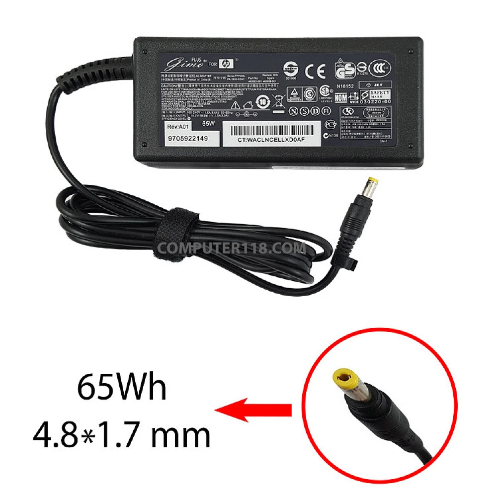 آداپتور لپ تاپ اچ پی 18.5V 3.5A سرریز
