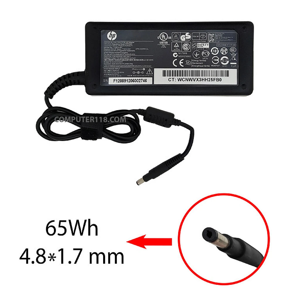 آداپتور لپ تاپ اچ پی 19.5V 3.3A سر فیش بلند