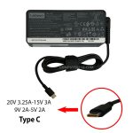 آداپتور لپ تاپ لنوو 20V 3.25A_15V 3A_9V 2A_5V 2A Type C مستطیلی