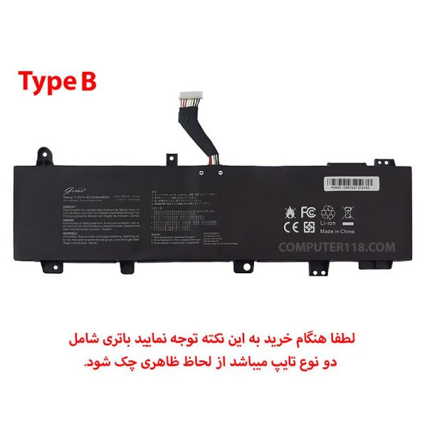 باتری لپ تاپ ایسوس TUF Gaming FX506-FX706_Type B_C41N1906 مشکی-داخلی-48 وات ساعت